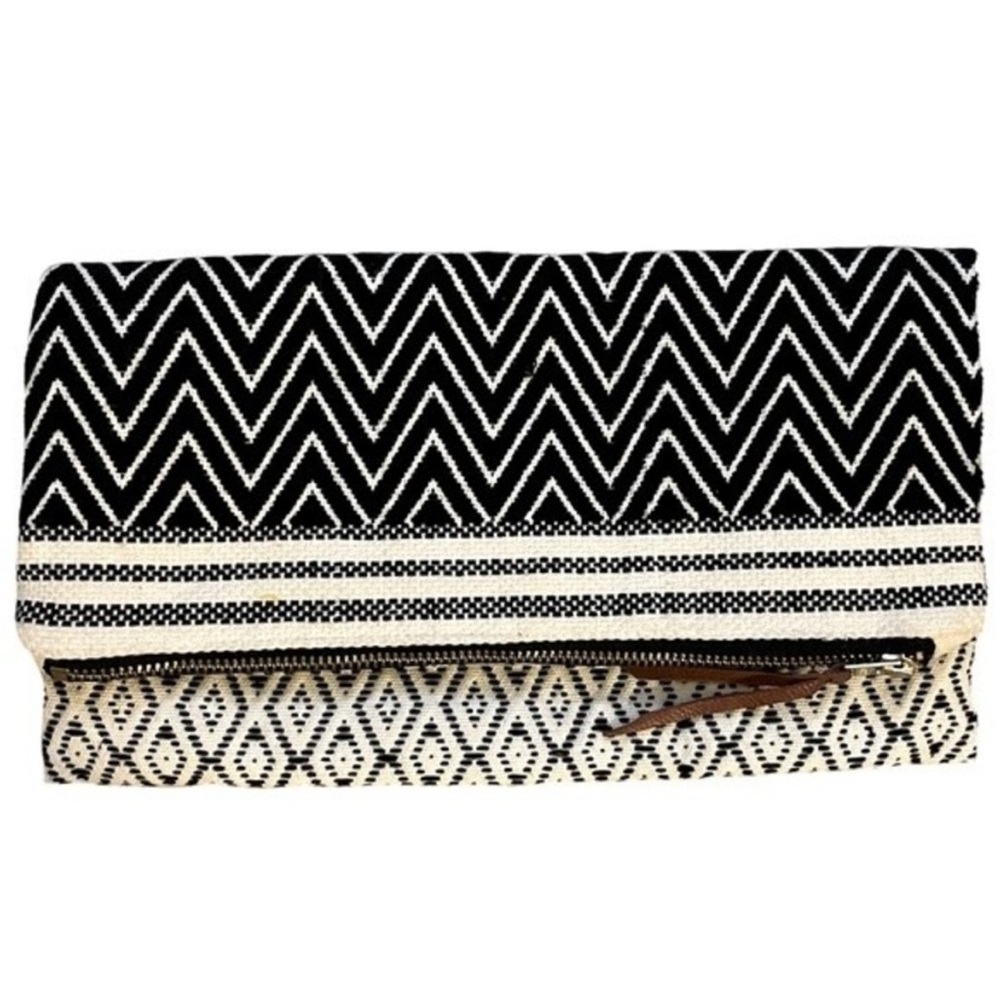 Tribe Alive Cotton Brocade Reversible Clutch Zigzag Diamond Pattern - Picture 2 of 9
